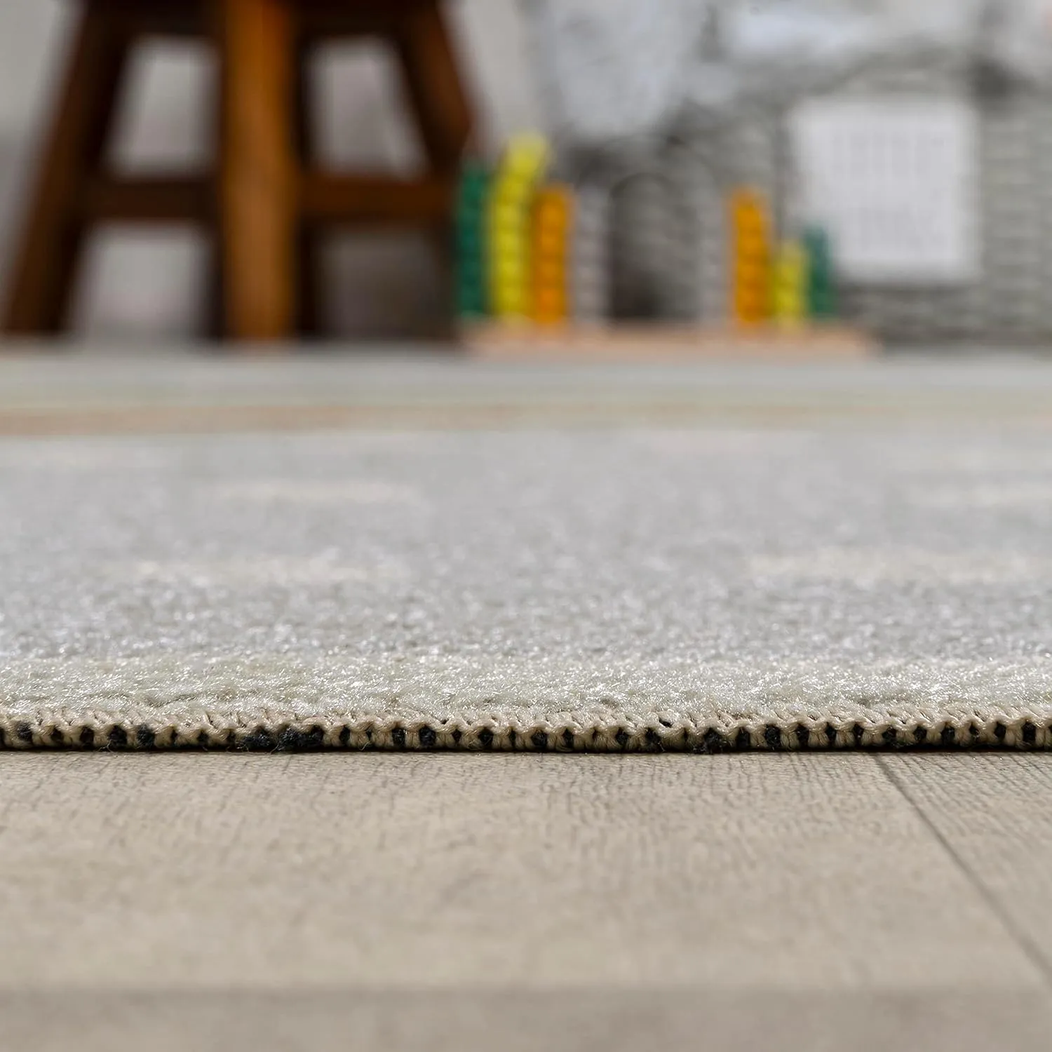 JONATHAN Y KDW102A-3 Minha Rainbow Dot Modern Machine-Washable Indoor Area Rug, Kids & Novelty, Casual, Classic, Bedroom, Kitchen, Living Room, Easy-Cleaning, Non-Shedding, 3 X 5, Gray/Ivory/Yellow