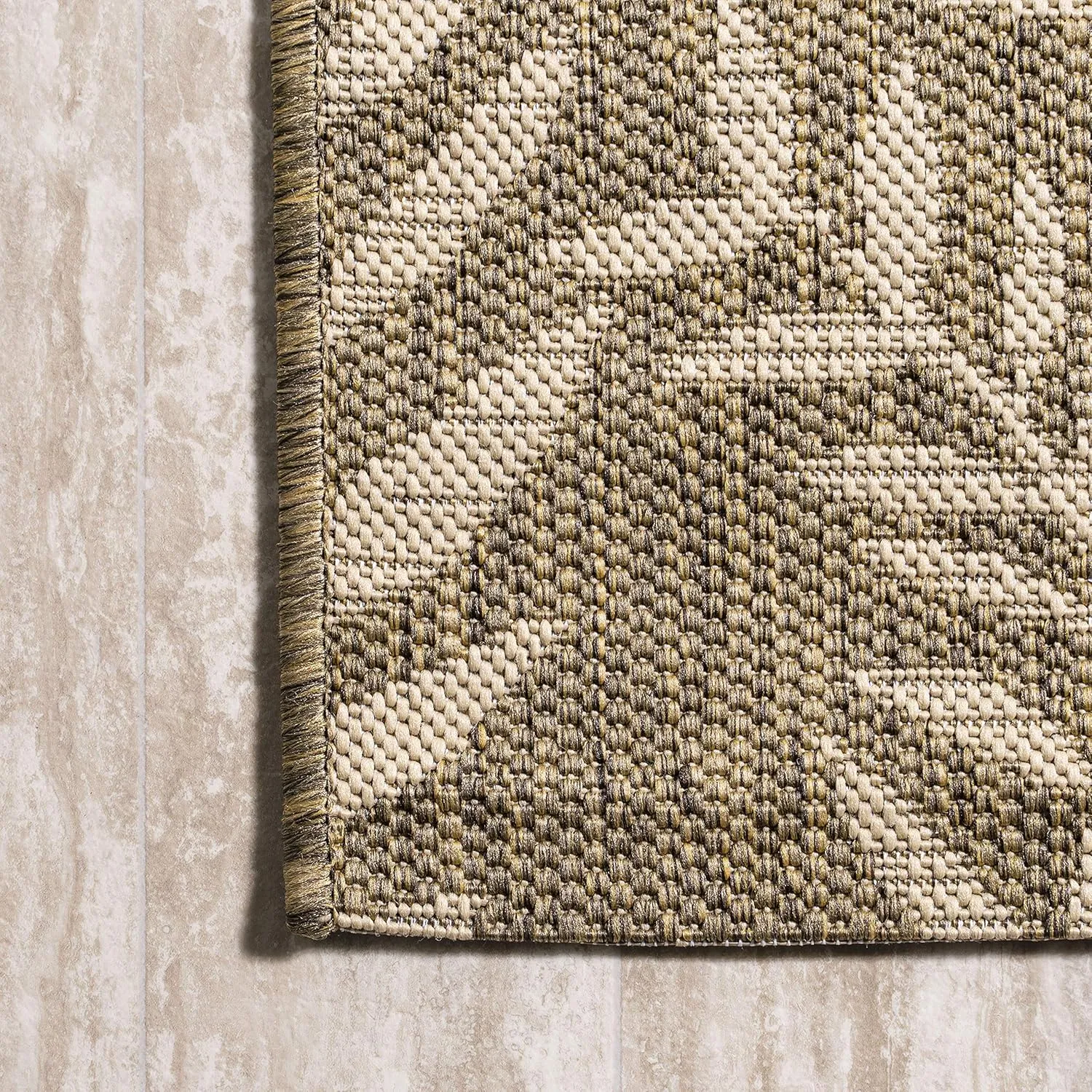 JONATHAN Y SMB119A-210 Nevis Palm Frond Indoor Outdoor Runner Rug Coastal Floral Easy Cleaning Bedroom Kitchen Backyard Patio Non Shedding, 2 X 10, Brown/Beige