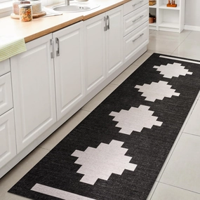 JONATHAN Y WSH111A-28 Adriel Geometric Tribal Medallion Machine-Washable Indoor Area -rug, Bohemian Southwestern Modern Easy -cleaning,Bedroom,Kitchen,Living Room,Non Shedding, Dark Green/Ivory, 2 X 8