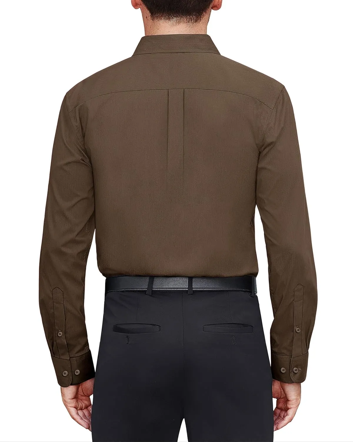 J.VER Men's Dress Shirts Stretch Stain Shield Long Sleeve Solid Formal Shirt Business Casual Button Down Shirts