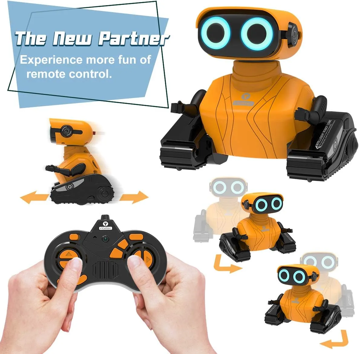 KaeKid Robots for Kids, 2.4Ghz Remote Control Robot Toys with LED Eyes & Flexible Arms, Dance & Sounds, RC Toys for 3 4 5 6 7 8 Year Old Boys Girls (Orange)
