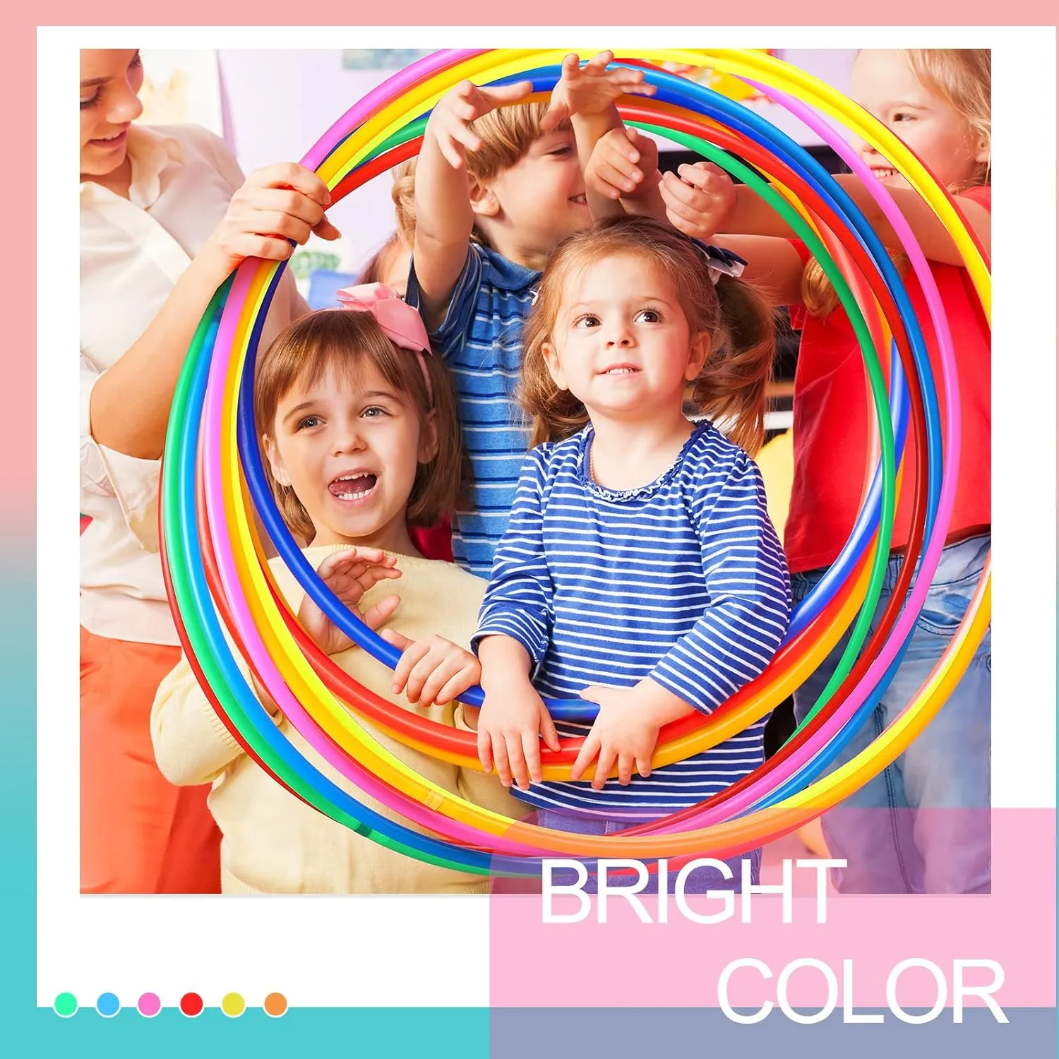 Kathfly Exercise Hoops Plastic Toy for Kids Adults Bulk Hoops Kids School PE Sports Playground Playing Fitness Gymnastics Equipment Party Games