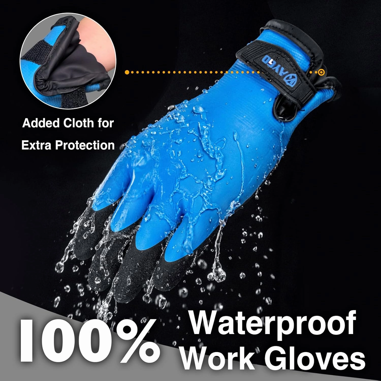KAYGO Winter Waterproof Thermal Work Gloves, Double Latex Coated, Insulated Warm Liner For Cold Weather, KG145
