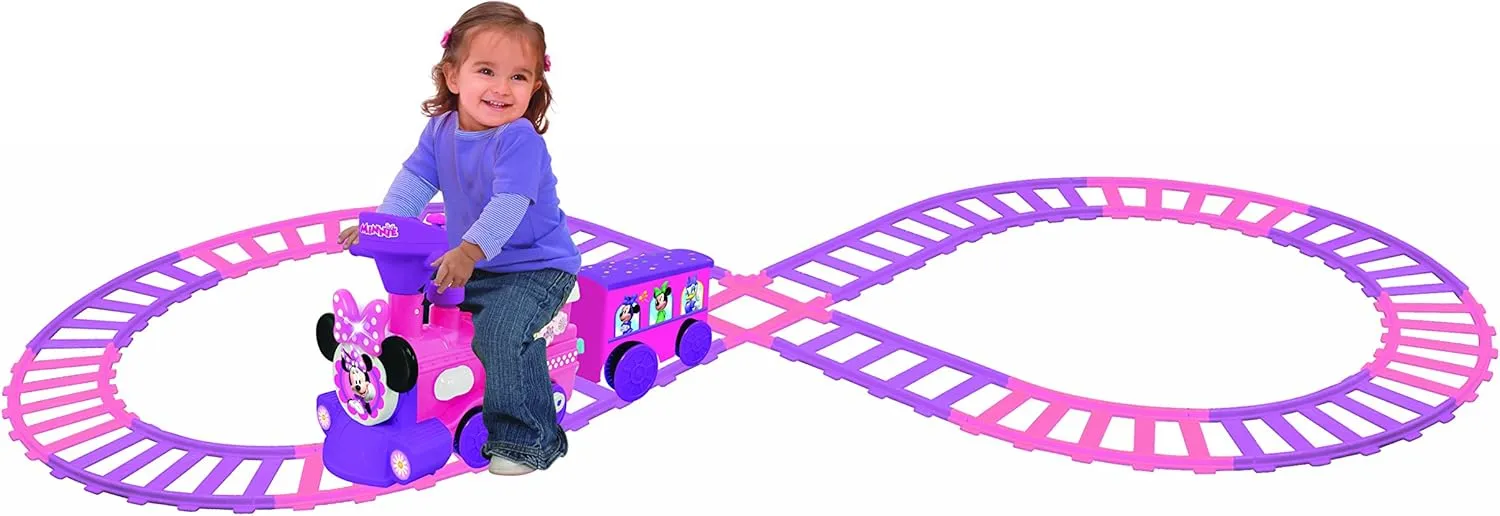 Kiddieland Minnie Ride-On Train with Caboose and Track Large