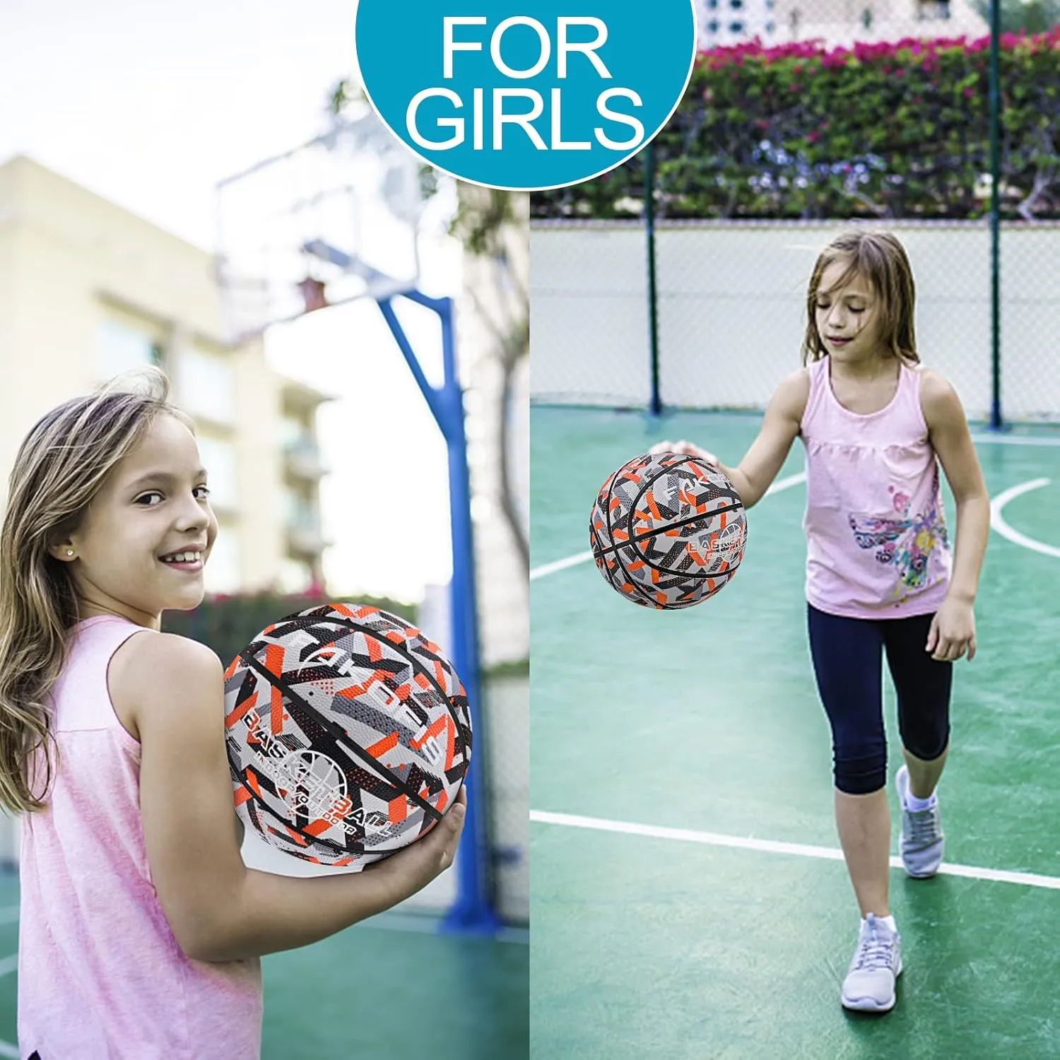Kids Basketball Size 3(22"),Youth Basketballs Size 5(27.5") for Play Games Indoor Outdoor Park,Beach & Pool