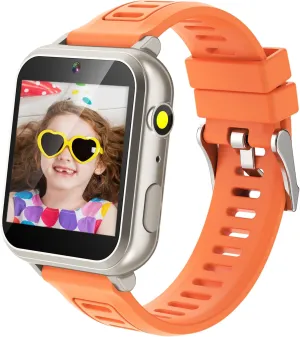 Kids Game Smart Watch for Kids with 24 Puzzle Games HD Touch Screen Camera Video Music Player Pedometer Alarm Clock Flashlight 12/24 hr, Gift for 6-12 Year Old Boys Girls