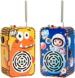 Kids Walkie Talkie 2 Piece Set, 3D Puzzle Walkie Talkie, Science Set for 8-14 Years Old, Birthday Gift, DIY Construction Idea Gift, STEM Toys for Boys and Girls 6-12 Years Old for Outdoor