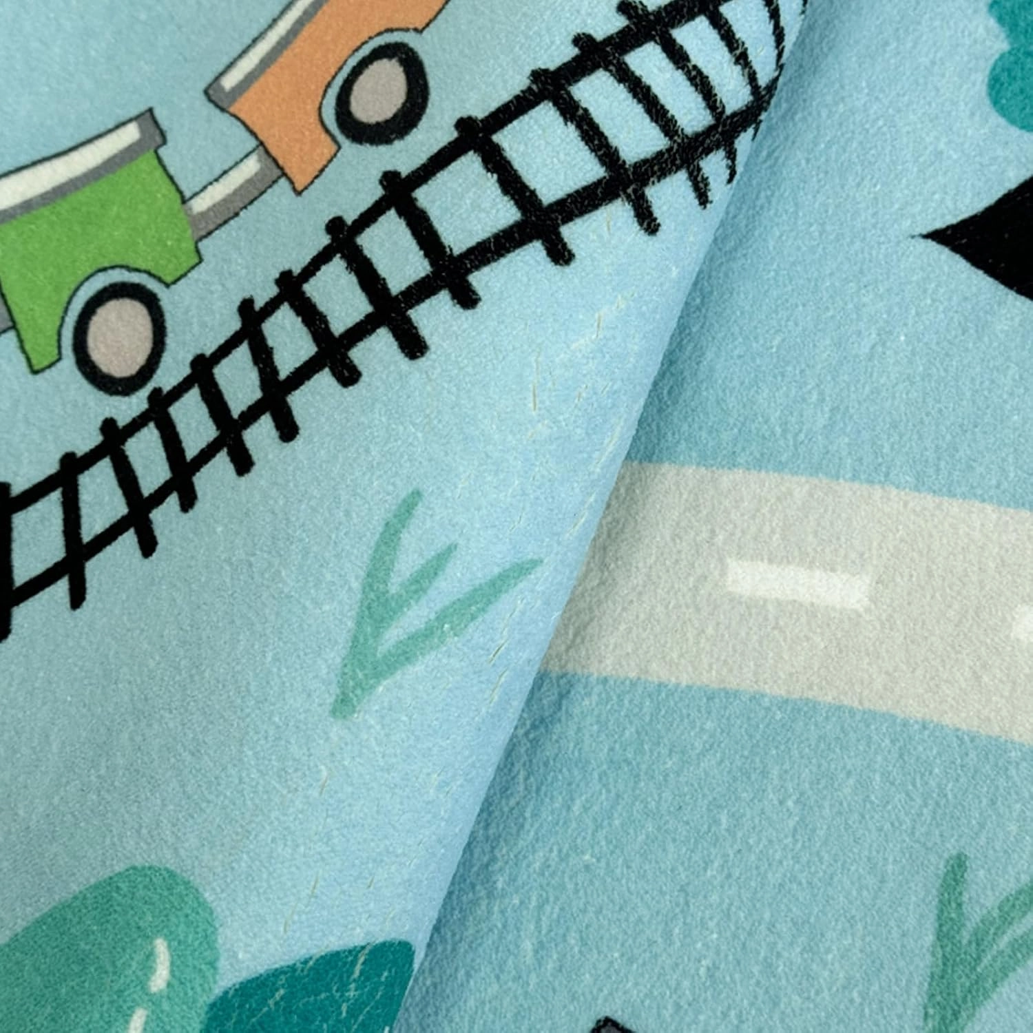Kids Play Mat 6Ft Large Car Rug Blue Road Map Playroom Carpet Road Traffic Adventure Area Rug for Toddlers Boys Girls Children Educational Mat for Bedroom Nursery Decor, 4x6Ft, Blue