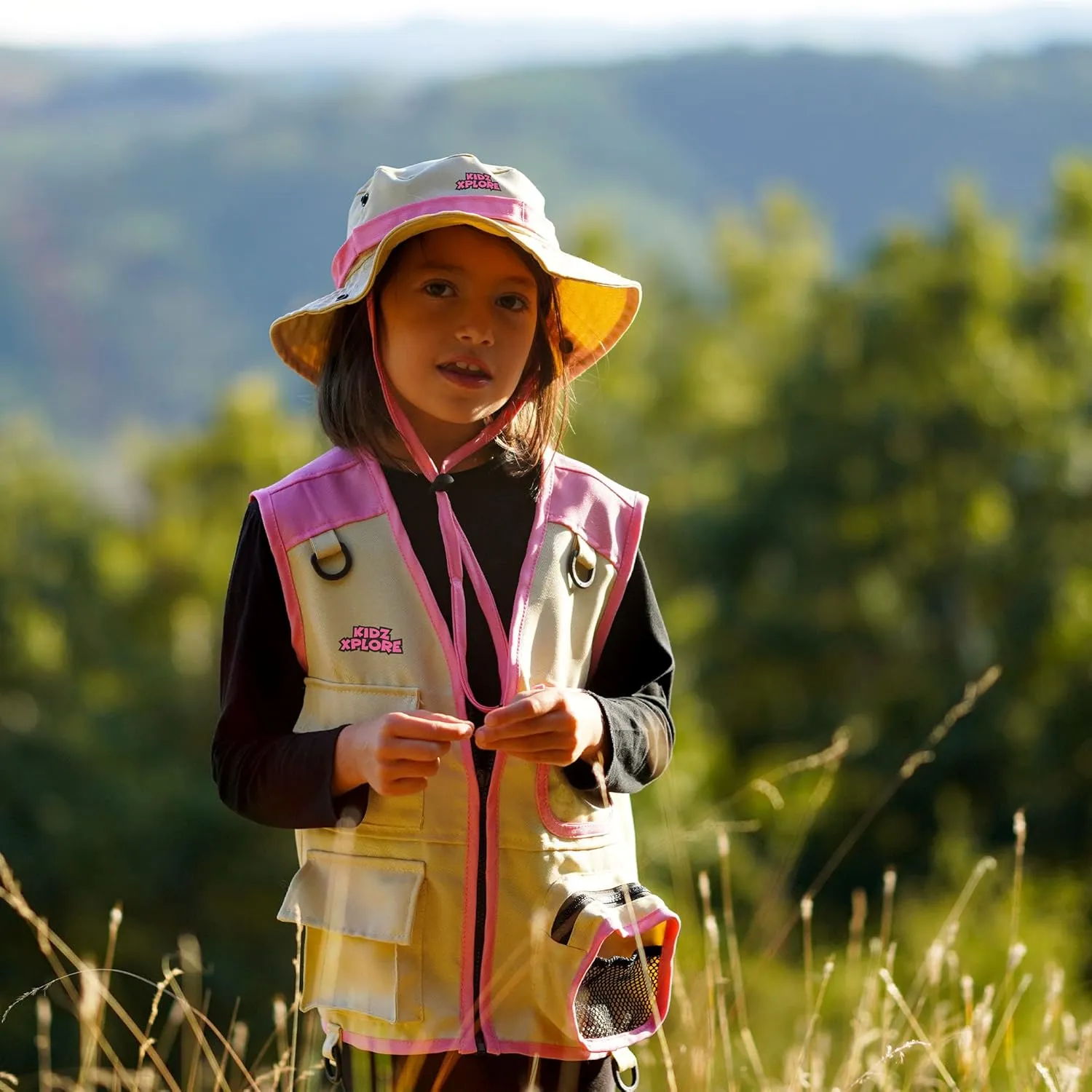 Kidz Xplore Outdoor Adventure Kit for Young Kids - Cargo Vest and Hat Set