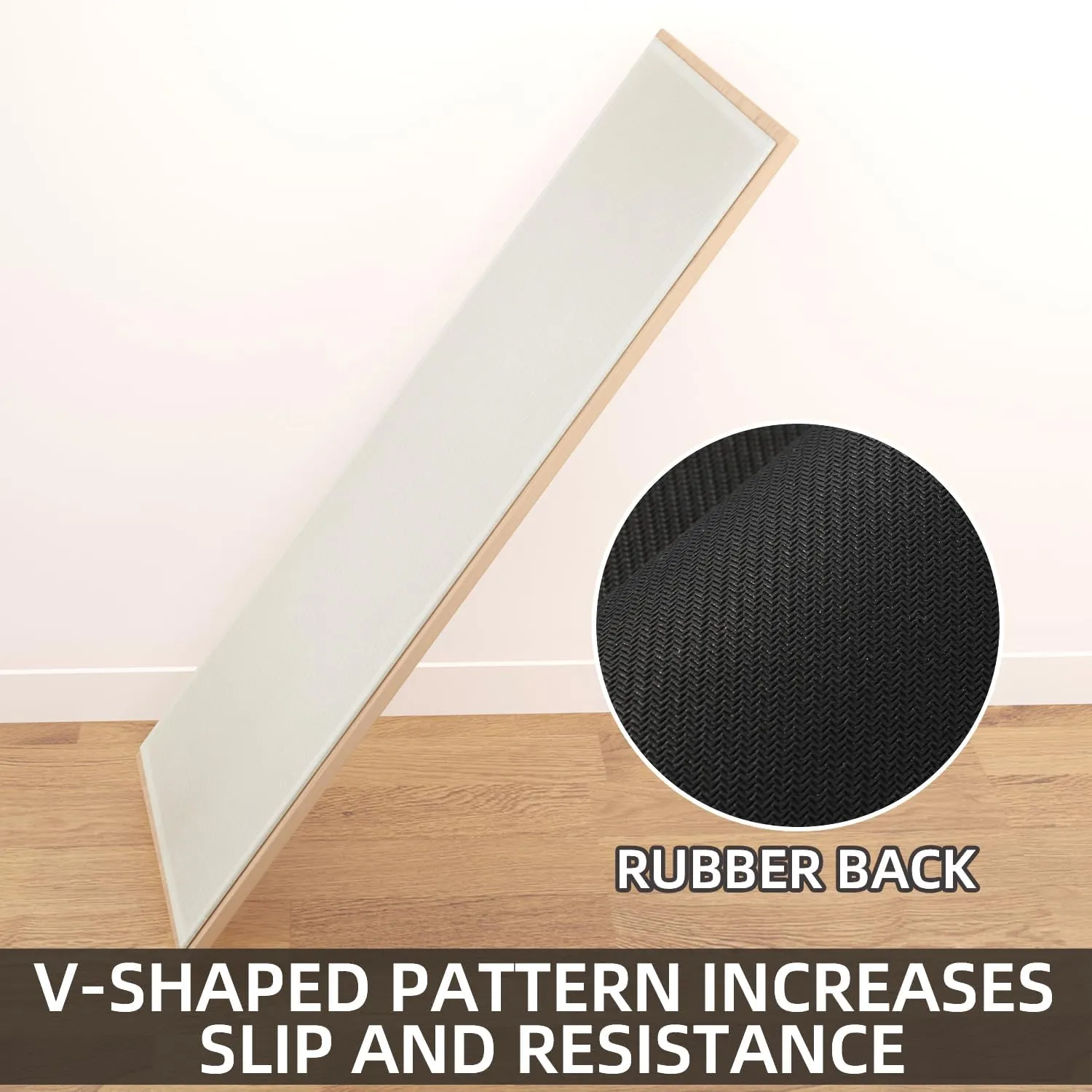 Kitchen Mat, Rubber Backing Cushioned Non Slip Kitchen Rugs for Floor, Absorbent Runner Comfort Standing Mat Rug Washable for Kitchen, Office, Home, 35.4"x71" (Cream)