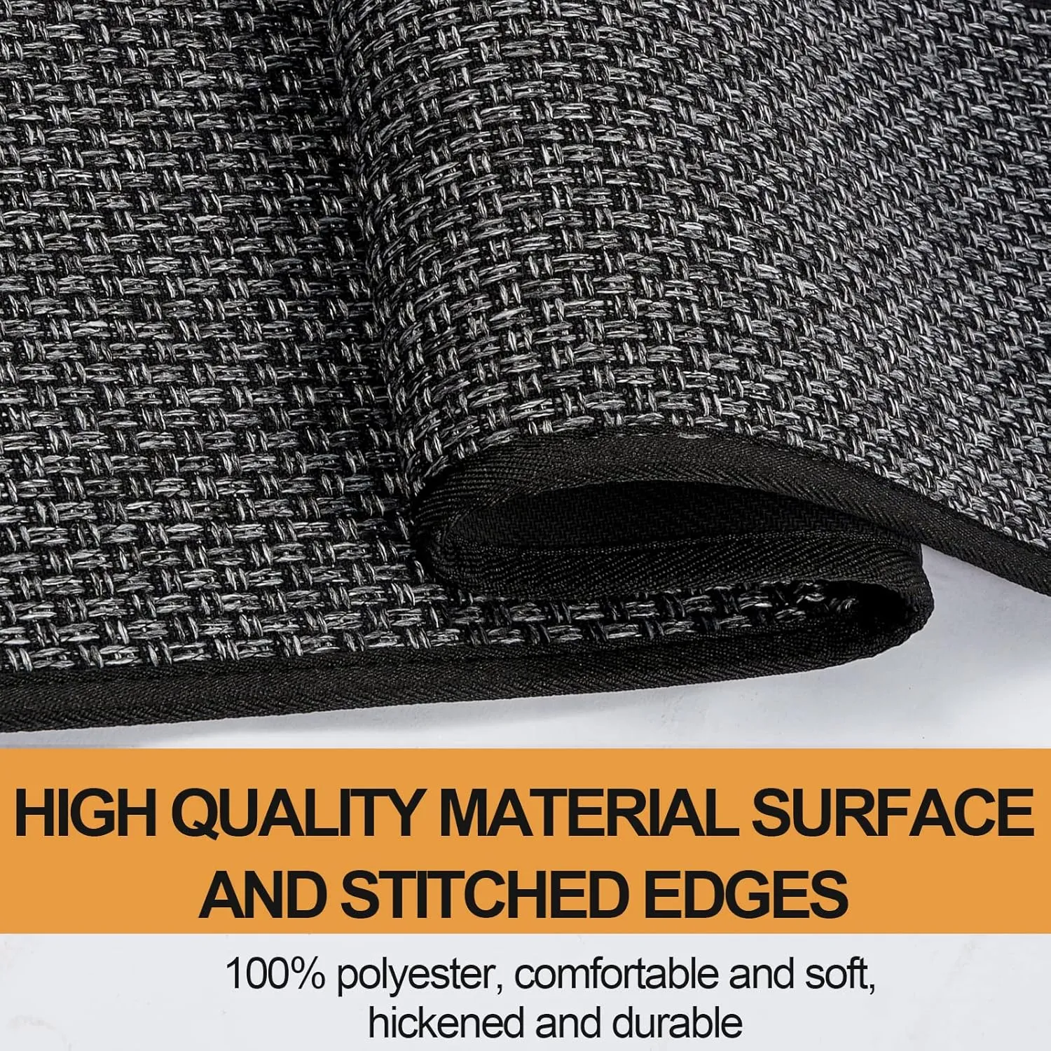 Kitchen Mat Set of 2 PCS, Cushioned Non Slip Rugs for Kitchen Floor, Absorbent Runner Comfort Standing Mats Washable for Kitchen, Office, Home, 17.3"x47" 17.3"x30" (Black)