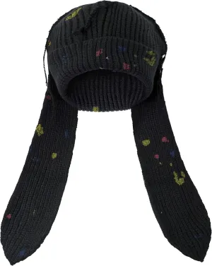 Knit Beanie Hats Cute Bunny Long Ears Funny Hat Fluffy Winter Cap Warm Knit Rabbit Crochet Skull Cap Outdoor Slouchy Hat
