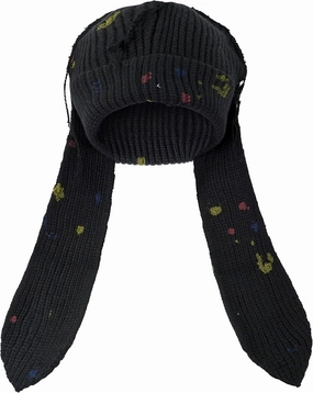 Knit Beanie Hats Cute Bunny Long Ears Funny Hat Fluffy Winter Cap Warm Knit Rabbit Crochet Skull Cap Outdoor Slouchy Hat