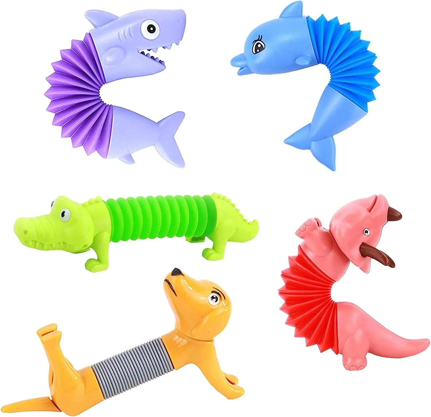 Kryfa Telescopic Robot Suction Cup Toy, Pop Tube Animals for Kids 3-5, 5-7, 8-12, Sucker Pop Tube Robot, Robot Fidget Toys for Toddlers (18 Pack)
