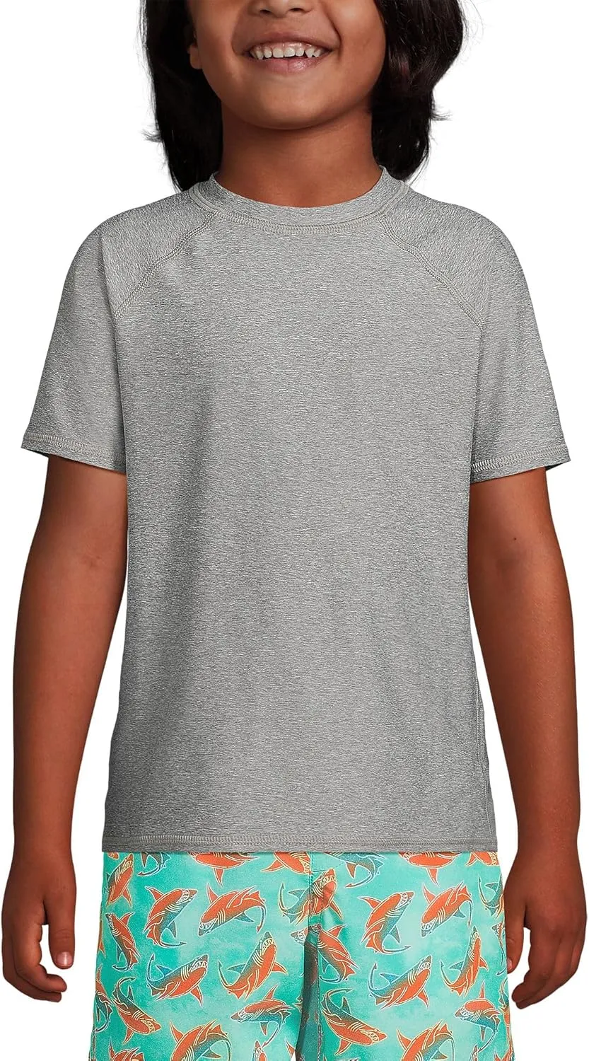 Lands' End Boys Short Sleeve UPF 50 Sun Protection Rash Guard