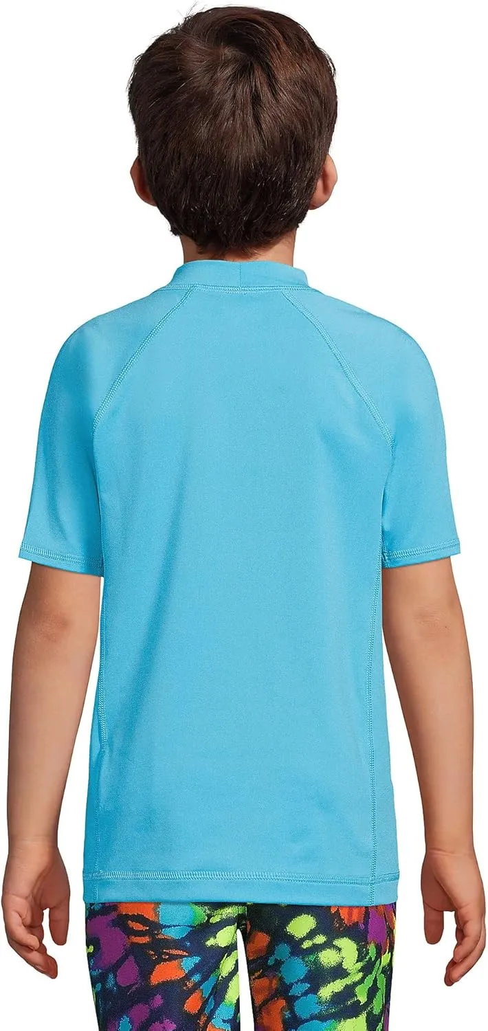 Lands' End Boys Short Sleeve UPF 50 Sun Protection Rash Guard