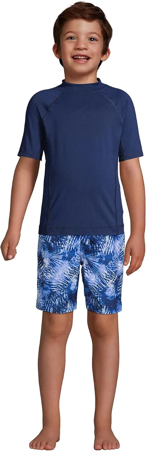 Lands' End Boys Short Sleeve UPF 50 Sun Protection Rash Guard