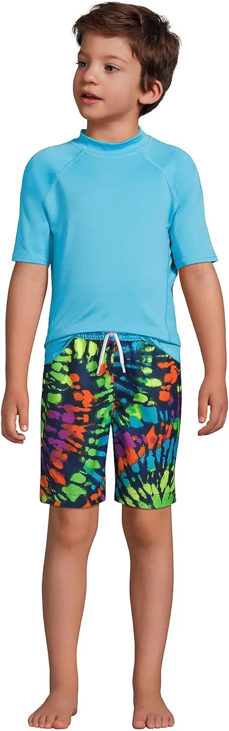 Lands' End Boys Short Sleeve UPF 50 Sun Protection Rash Guard