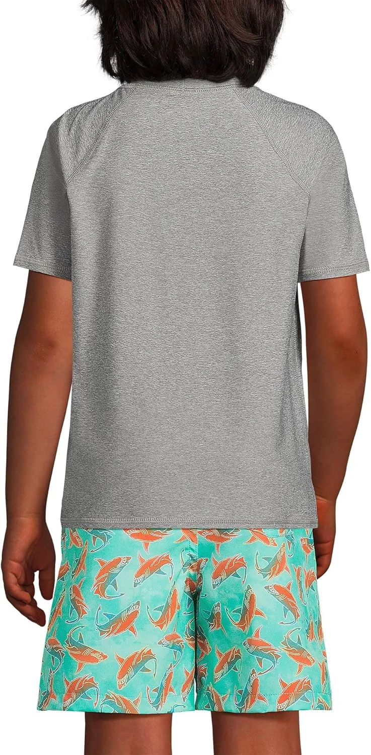 Lands' End Boys Short Sleeve UPF 50 Sun Protection Rash Guard