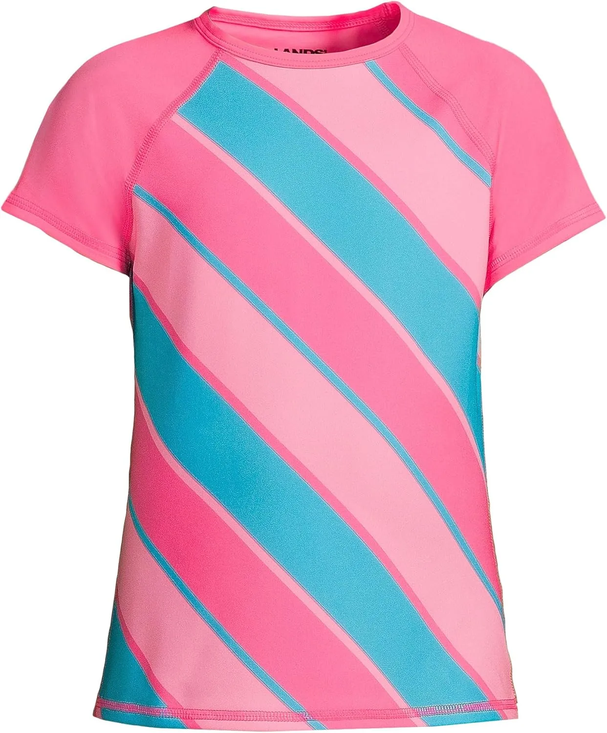 Lands' End Girls Graphic Mock Neck UPF 50 Sun Protection Rash Guard