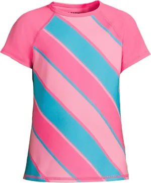 Lands' End Girls Graphic Mock Neck UPF 50 Sun Protection Rash Guard