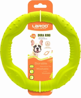 LaRoo Dog Flying Ring Toys, Floating Flying Dog Disc Toys, Summer Pet Training Outdoor Durable Chew Toys for Medium and Large Dogs (Medium Green/22cm)
