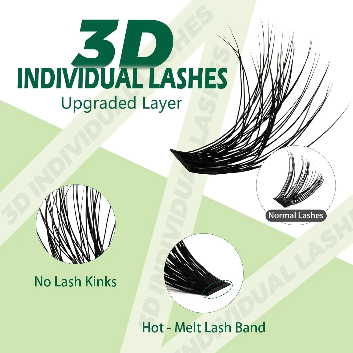 Lash Extension Kit 3D Effect Lash Clusters Kit 280pcs D Curl 9-18MIX Eyelash Extension Kit with Lash Bond and Seal,Tweezers,Remover and Brush for Volume(3D-50D-D-9-18MIX)