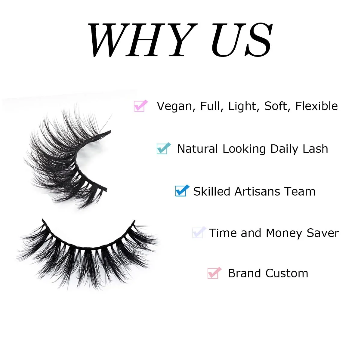 Lashes Bulk 50 Pairs Wholesale False Lash Pack Individual 15mm 18mm Full Eyelashes Fluffy Faux Mink Strip Eyelash with Glitter Cases
