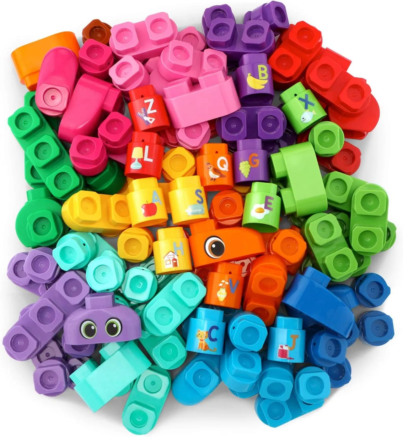 LeapFrog LeapBuilders 81-Piece Jumbo Blocks Box, Pink