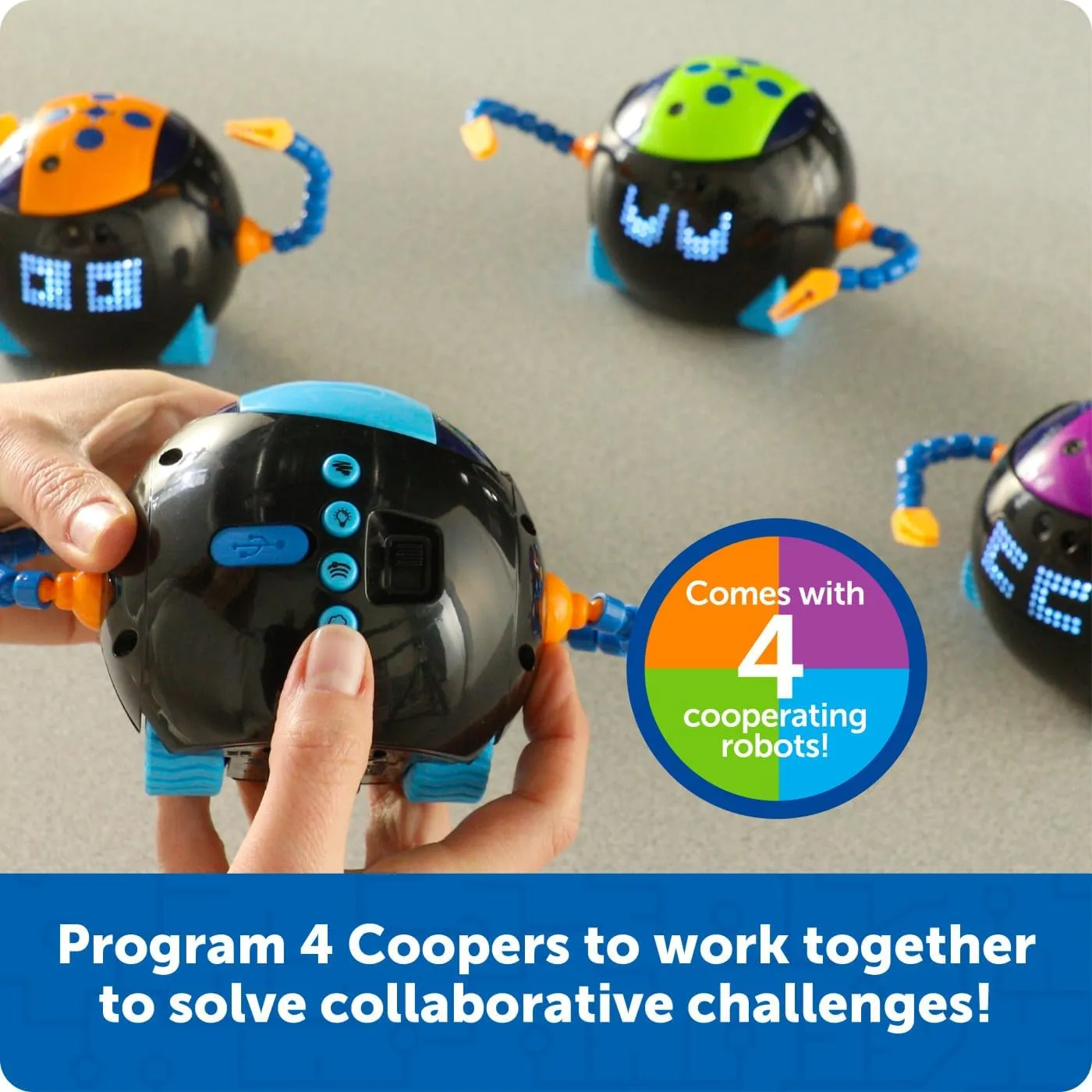 Learning Resources Cooper The STEM Robot Classroom Set - Coding for Kids, Building Toys, Robotics Kids, Montessori Programming, Gifts for Boy and Girls, Must Haves, Interactive Homeschool Supplies