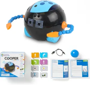 Learning Resources Cooper The STEM Robot - Coding for Kids, Building Toys, Robotics Kids, Montessori Programming, Gifts for Boy and Girls, Classroom Must Haves, Interactive Homeschool Supplies