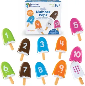 Learning Resources Smart Snacks Number Pops - 20 Pieces, Ages 2 ,Toddler Number Learning Toys, Preschool Math Games, Fine Motor Toys, Numbers for Kids