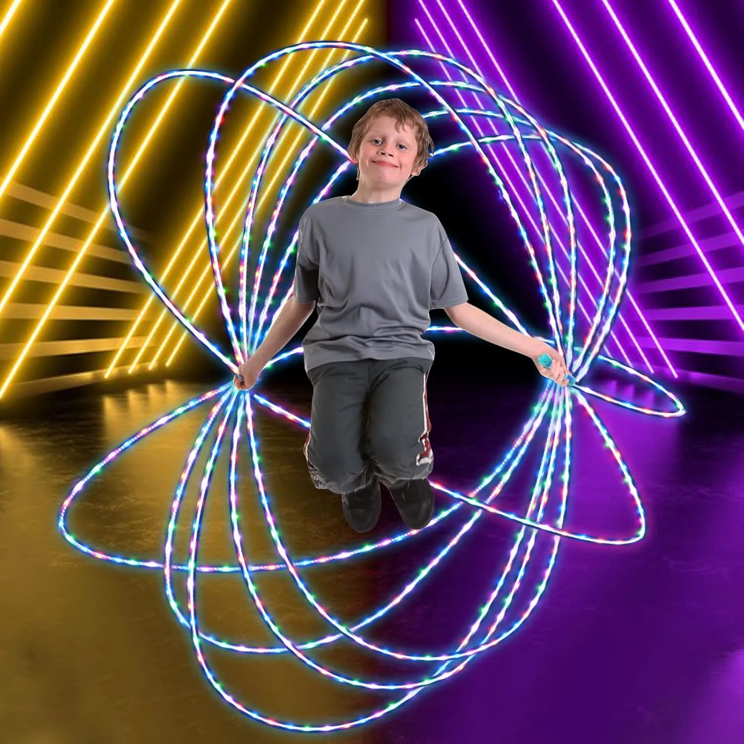 Led Jump Rope for Girls Kids -Glowing Jump Ropes Flashing Colorful Exercise Skipping rope Light Up Luminous Adjustable Skipping Ropes for Girls Boys Women Fitness Weight Loss