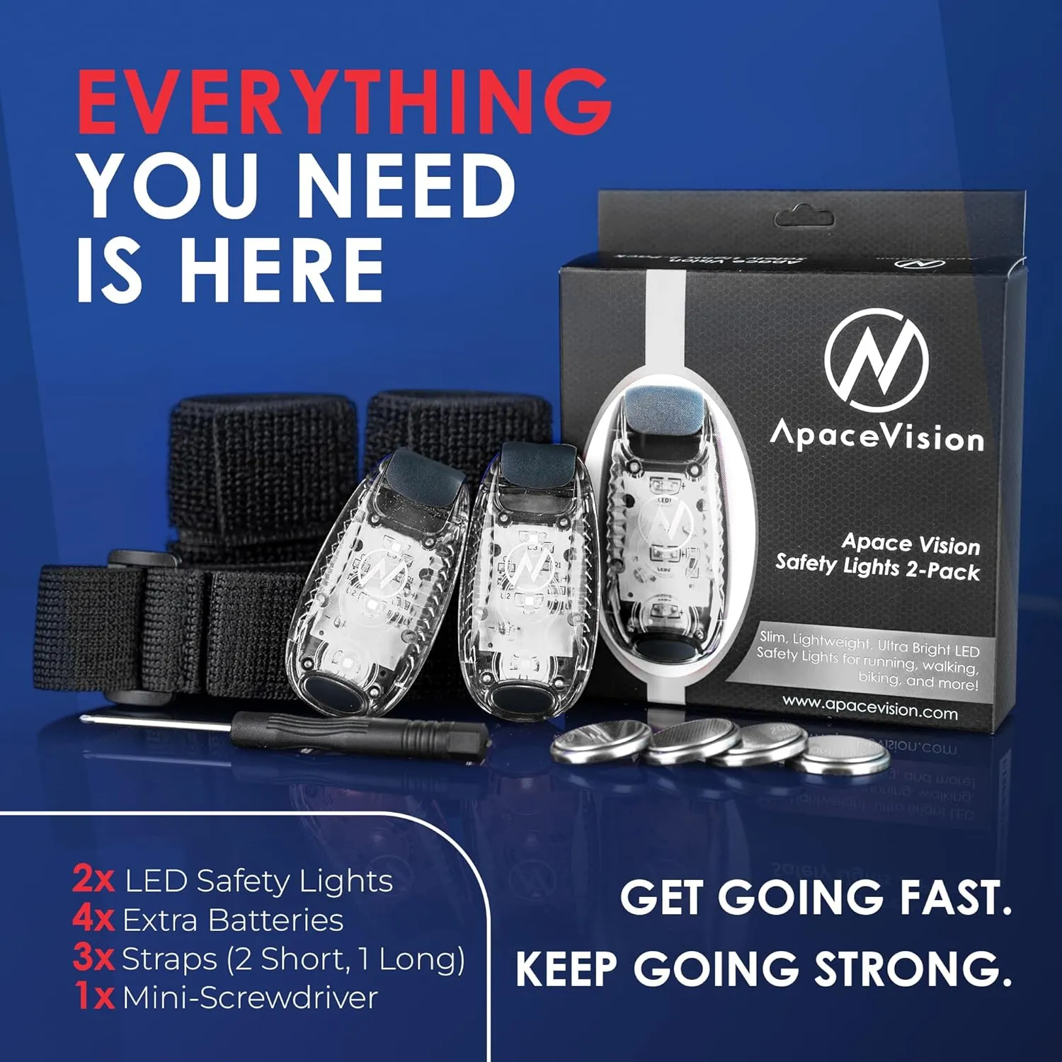 LED Safety Light (2 Pack) - Clip On Strobe/Running Lights for Runners, Dog, Bike, Walking, Boat, Kayak, Stroller and More - High Visibility Accessories for Your Reflective Gear, Bicycle