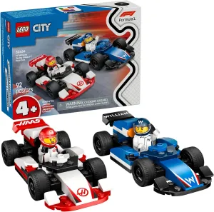 LEGO City F1 Williams Racing & Haas F1 Race Car Toys - Car Building Toy Set for Kids, Boys and Girls, Ages 4  - F1 Preschool Toy for Fans - Gift Idea for Birthdays - 60464