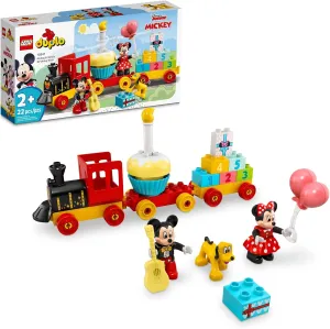LEGO DUPLO Disney Mickey & Minnie Mouse Birthday Train - Building Toys for Toddlers with Number Bricks, Cake and Balloons, Early Learning and Motor Skill Toy, Great Gift for Girls, Boys Ages 2 , 10941