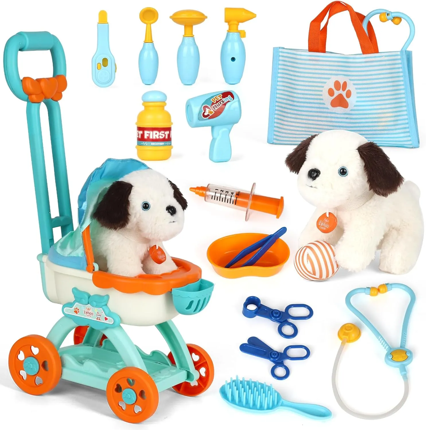 Lehoo Castle Doctor Kit for Kids, Vet Play Sets, Veterinarian Kit Pretend Play Doctor Set with Dog Bag, Medical Kits Doctor Toys Gift for Boys Girls Aged 3 4 5 6