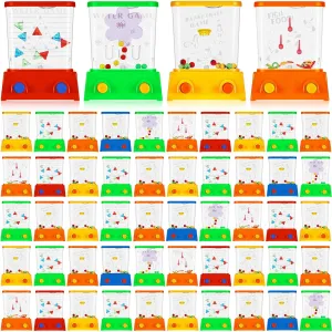 Lewtemi 60 Pcs Water Ring Toss Handheld Game Bulk Retro Pastime Games Handheld Toys Party Favor Basketball Fun Gifts, Without Water(Cute)