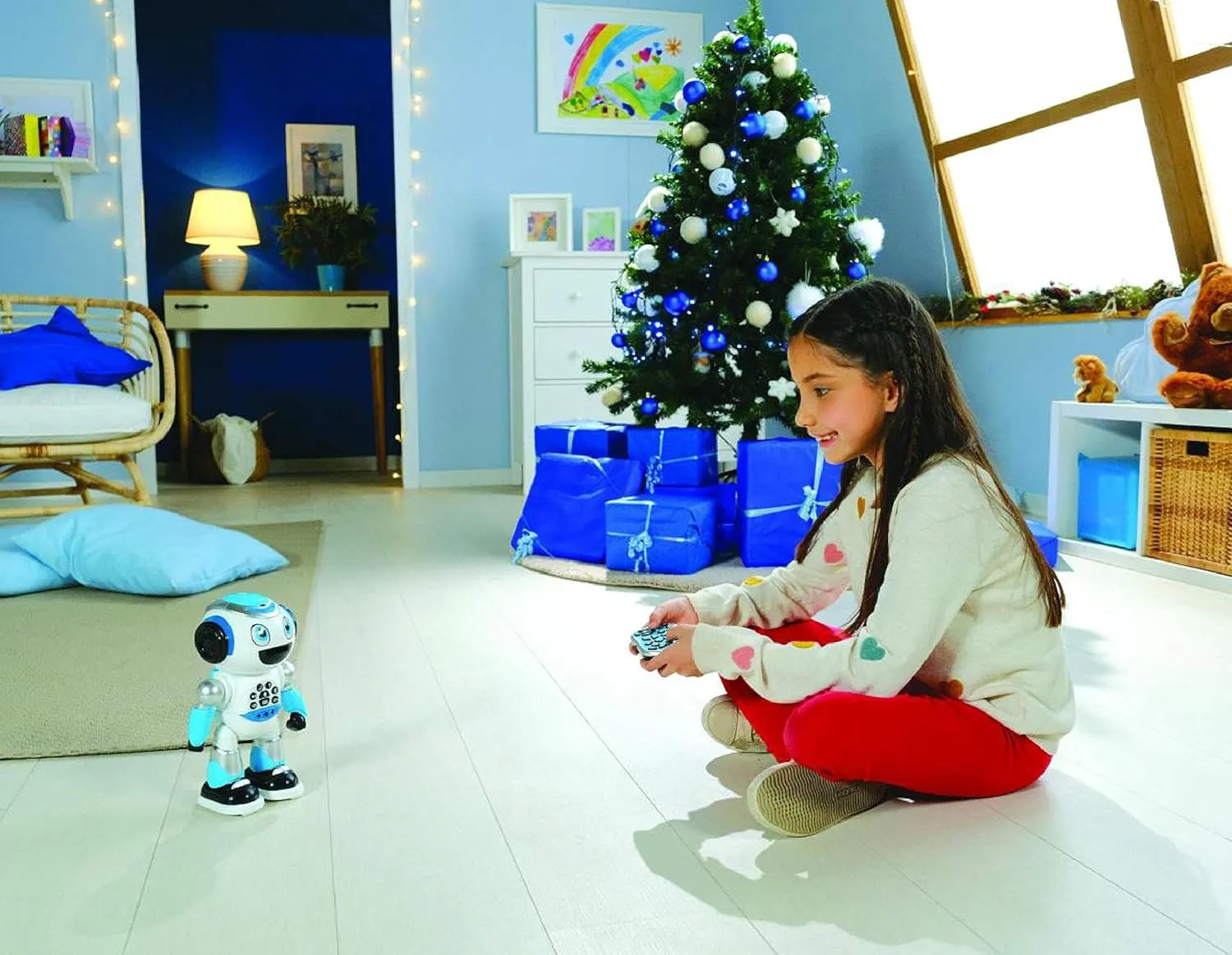 LEXiBOOK - Powerman Advance - Remote Control Robot, Interactive and Educational Toy for Children, Walks, Dances, Plays Music, Makes and Tells Stories, Educational quizzes, STEM programmable - ROB28EN