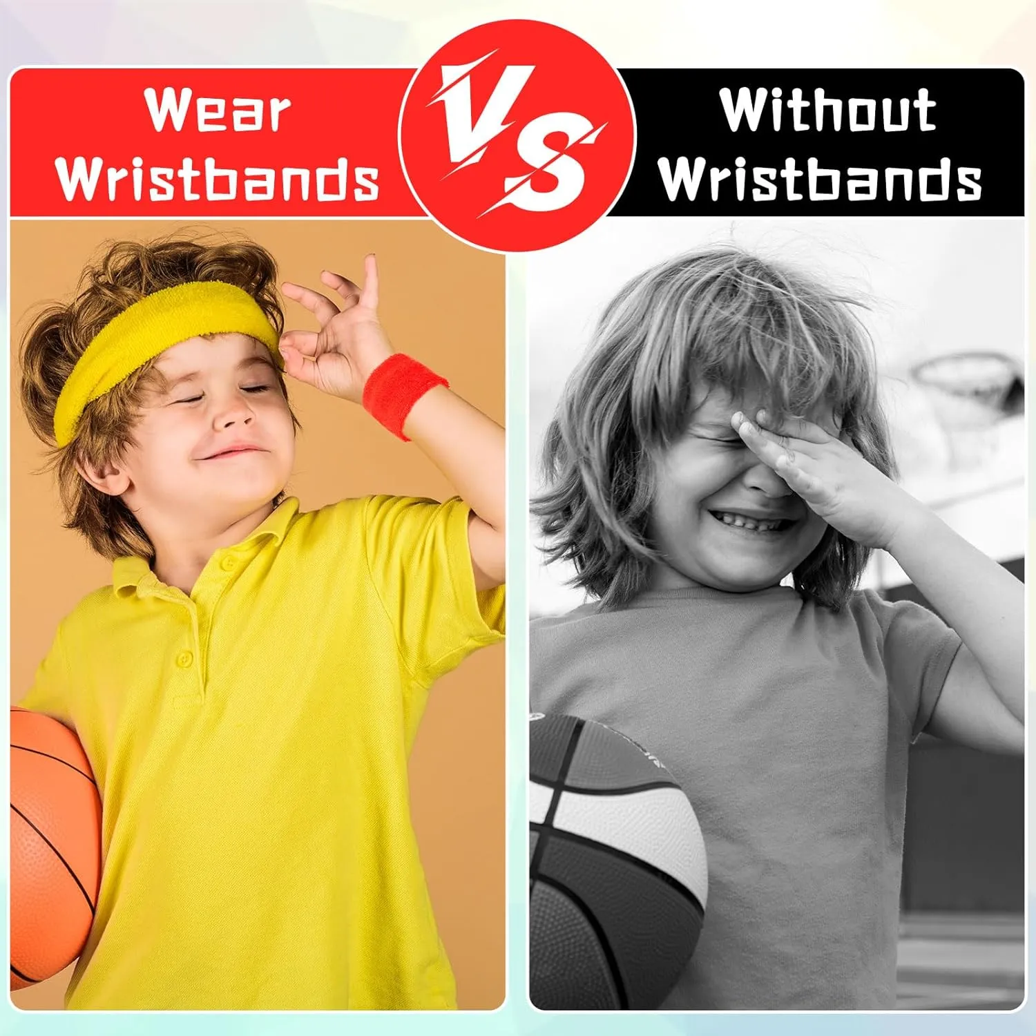 Leyndo 72 Pcs Wrist Sweatbands Bulk for Kids Field Day Cotton Terry Sweat Bands Sports Fan Wristbands Kids for Summer Camp Student Football Team Competition Party