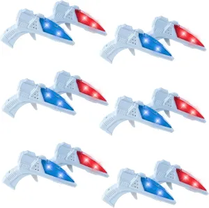 Liberty Imports World's Smallest Space Guns - Mini Light Up Flashing Ray Blasters with Retro Sound Effects - Ideal for Kids Bulk Party Favors (12 Pack)