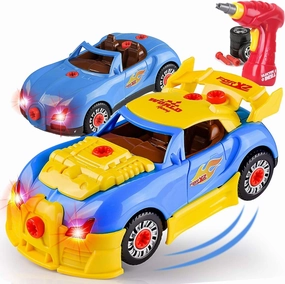 Liberty Imports 30 Pcs Take Apart Car Building Kit for Kids Ages 3-5 - Build Your Own Toy Car with Drill, Sounds & Lights for Toddlers Boys & Girls