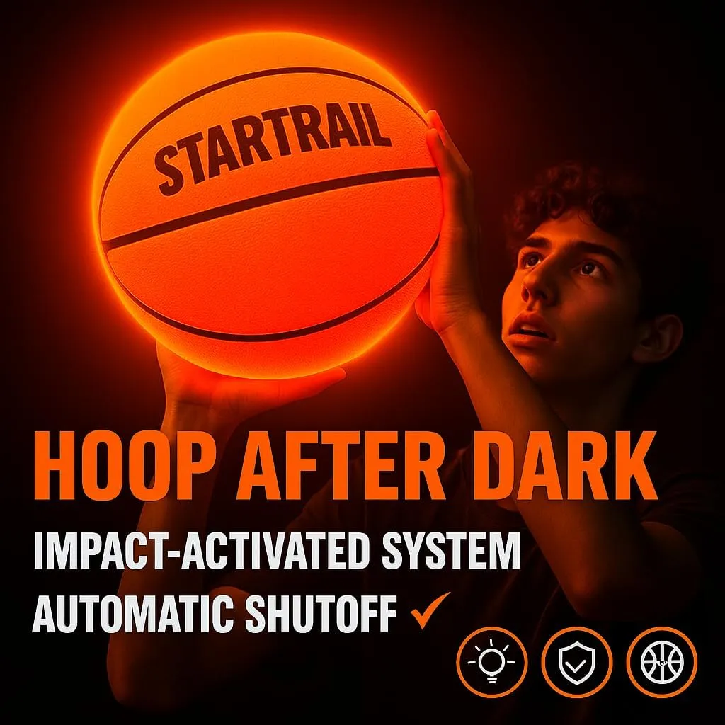 Light Up Basketball | Glow in The Dark Basketball | LED Basketball Size 7 | Glowing Basketball Ball | Lighted Basketball | Coolest Things for Boys & Girls | Toys for 10 Year Old Kids