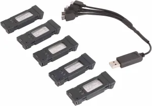 Lithium Battery 3.7V 1200mAH Portable Drone Battery with 5 in 1 Charger Cable Remote Control Helicopter Battery for E58 L800 JY019