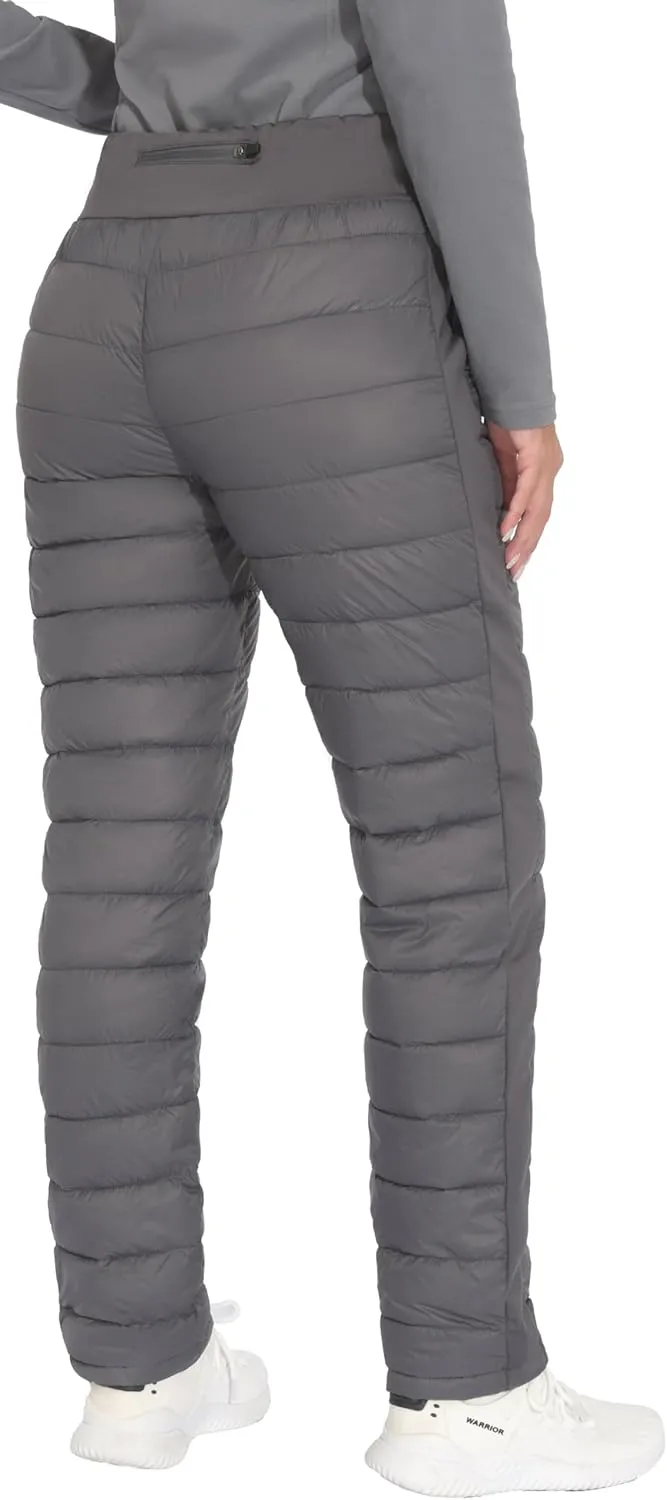 Little Donkey Andy Women's Puffer Pants Lightweight Warm Puffy Quilted Pants Winter Snow Ski Trousers