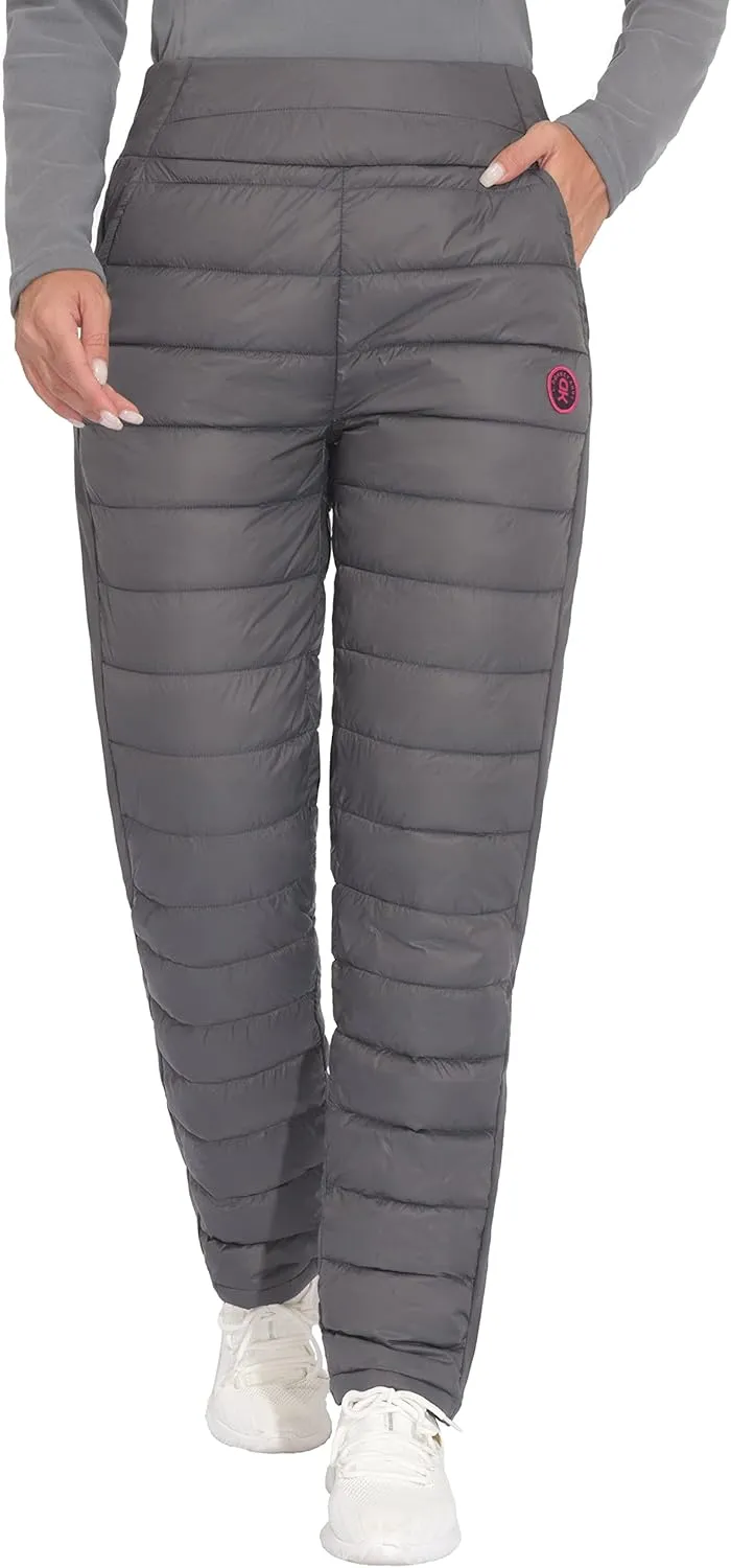 Little Donkey Andy Women's Puffer Pants Lightweight Warm Puffy Quilted Pants Winter Snow Ski Trousers