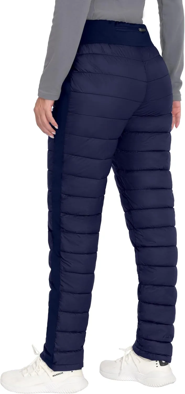Little Donkey Andy Women's Puffer Pants Lightweight Warm Puffy Quilted Pants Winter Snow Ski Trousers