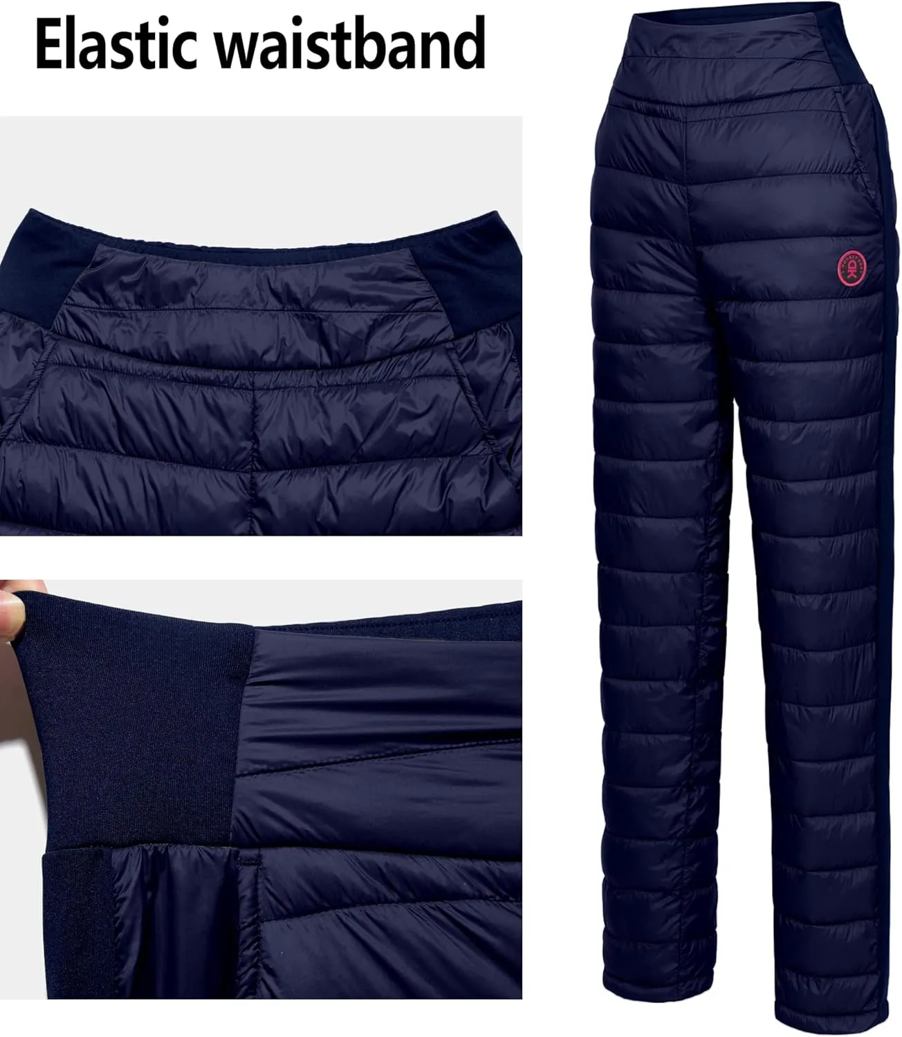 Little Donkey Andy Women's Puffer Pants Lightweight Warm Puffy Quilted Pants Winter Snow Ski Trousers