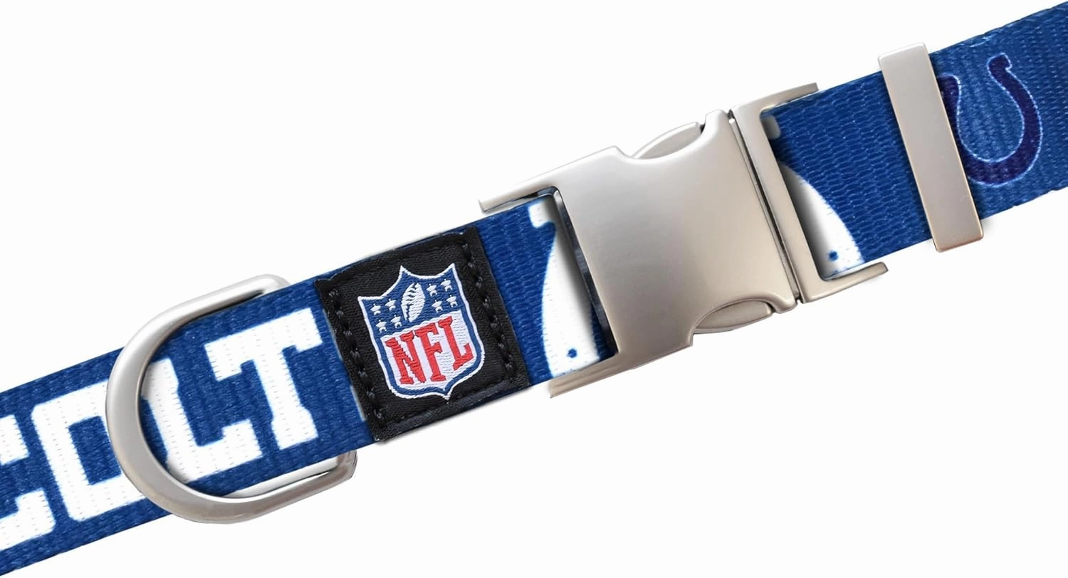 Littlearth NFL Unisex-Adult Premium Pet Collar | Durable All Metal Collar