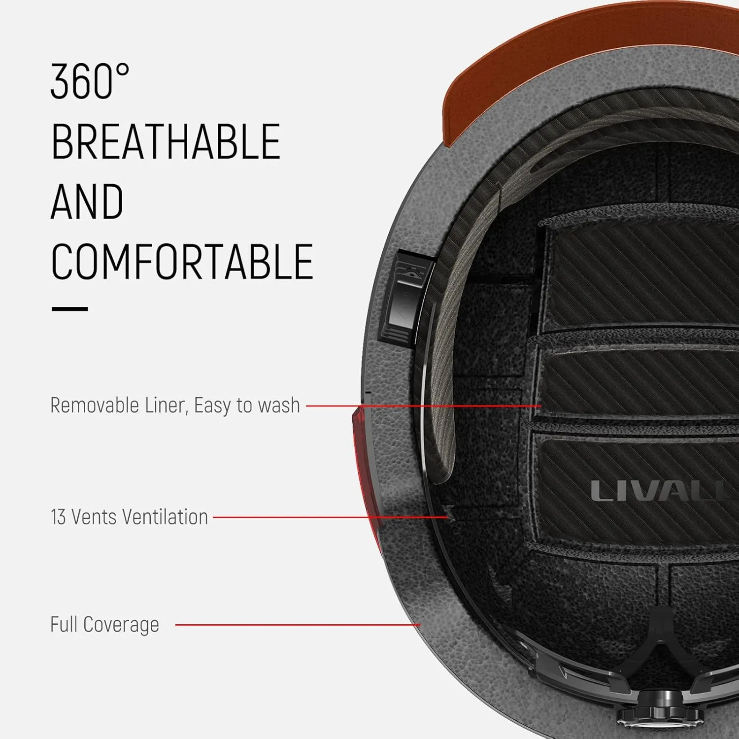 LIVALL BH51M NSO Smart Bluetooth Bike Helmet with Speakers & Built-in Microphone, CE CPSC Certified, Bike Helmet with Smart Turn Signals, Fall Detection, Bike Helmet with Visor for Adults Men Women